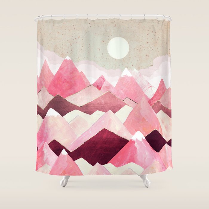 Blush Berry Peaks Shower Curtain Gallery Image 1