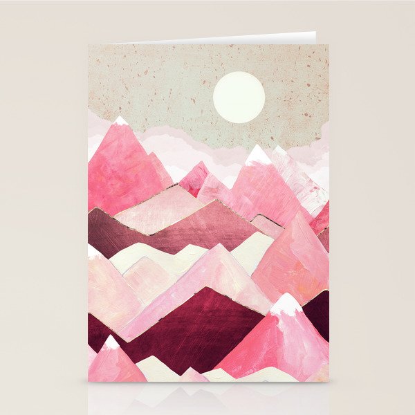 Blush Berry Peaks Stationery Card Gallery Image 1