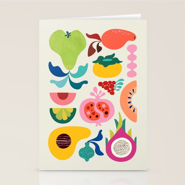 Mid Century Modern Fruits Stationery Card Gallery Image 2
