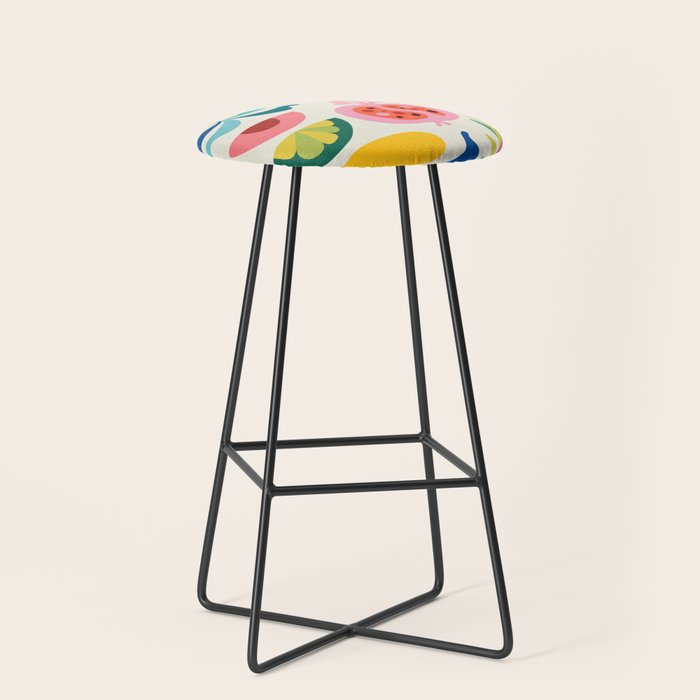 Mid Century Modern Fruits Stool Gallery Image 1