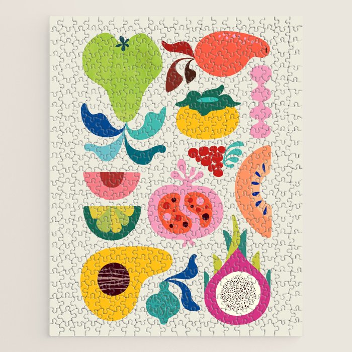 Mid Century Modern Fruits Jigsaw Puzzle Gallery Image 1