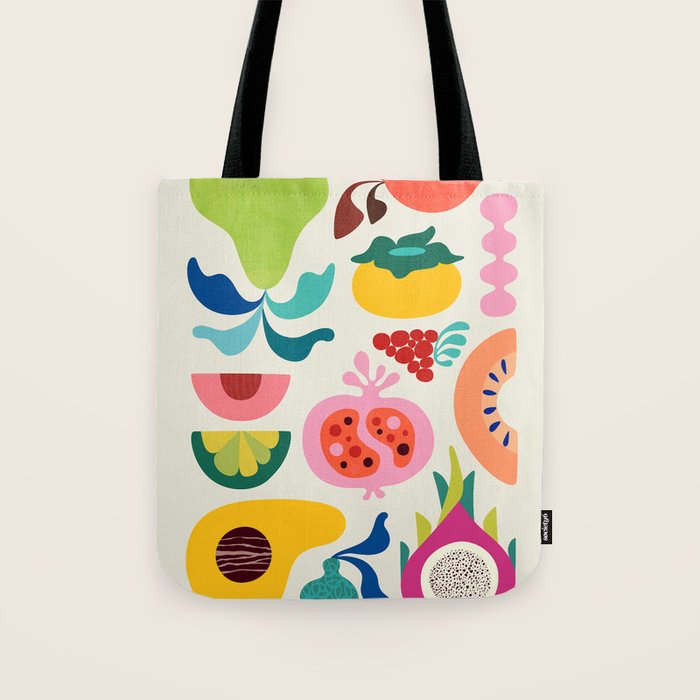 Mid Century Modern Fruits Tote Bag Gallery Image 1