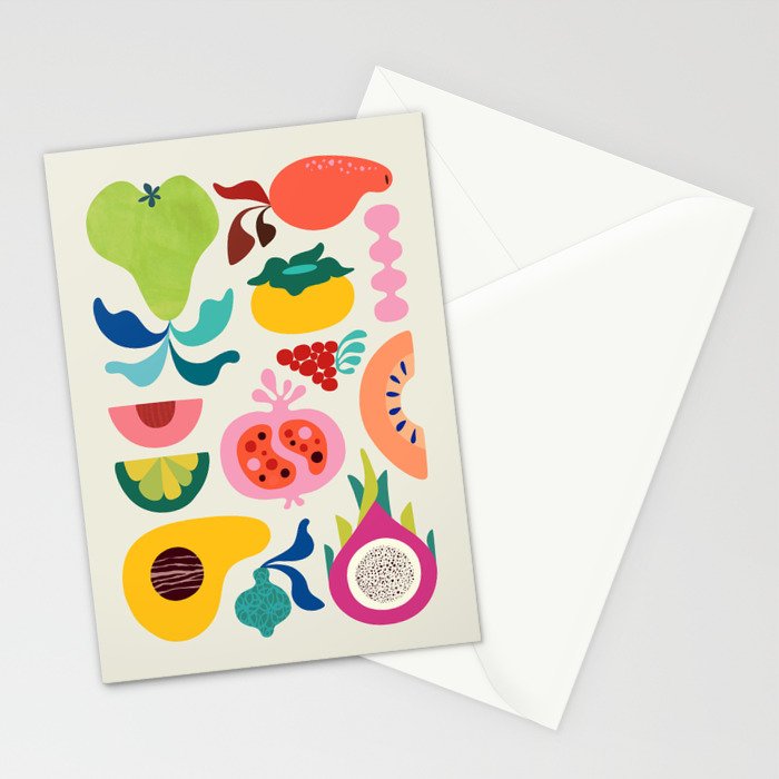 Mid Century Modern Fruits Stationery Card Gallery Image 2