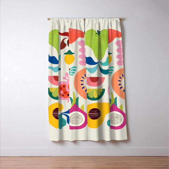 Mid Century Modern Fruits Window Curtain Gallery Image 3