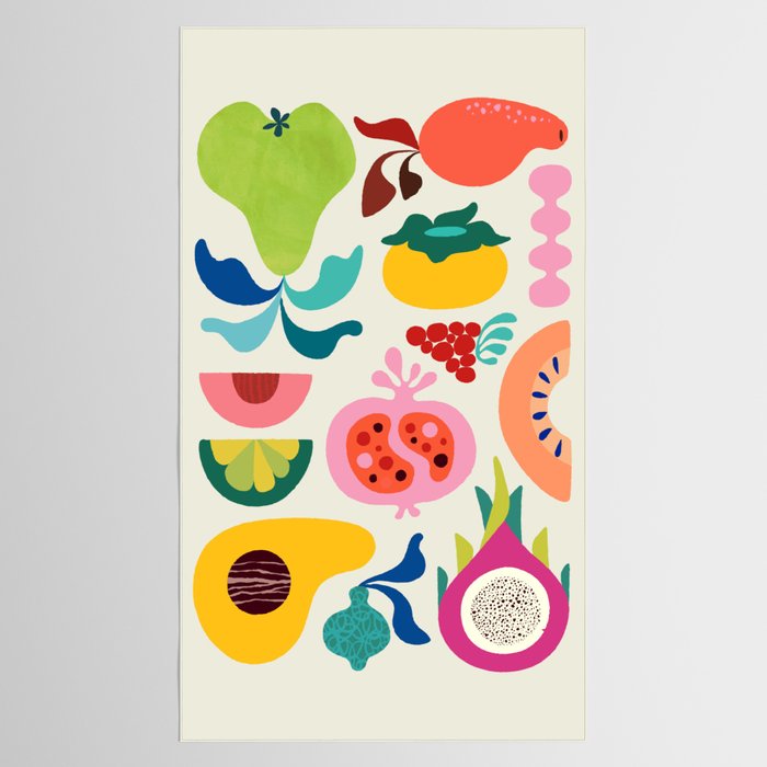 Mid Century Modern Fruits Tablecloth Gallery Image 2