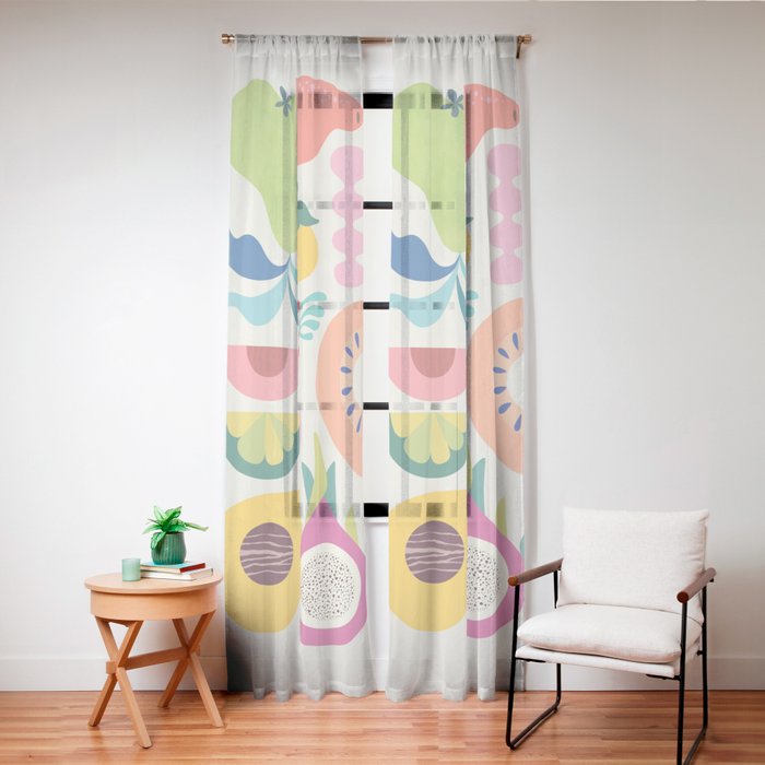 Mid Century Modern Fruits Window Curtain Gallery Image 20