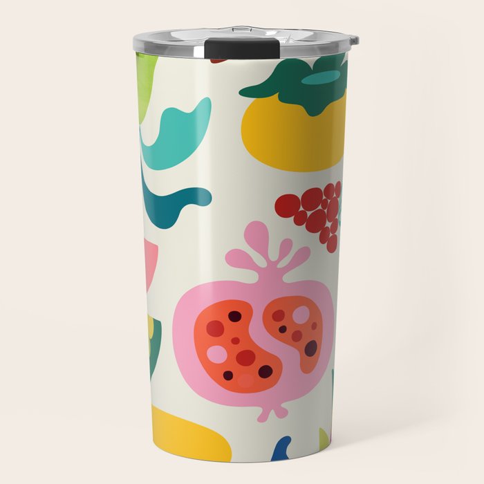 Mid Century Modern Fruits Travel Mug Gallery Image 1