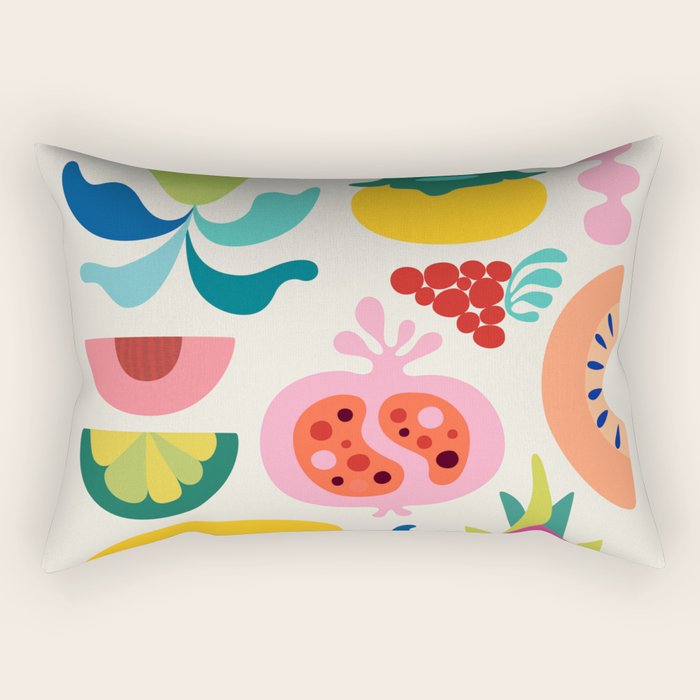 Mid Century Modern Fruits Rectangular Pillow Gallery Image 1