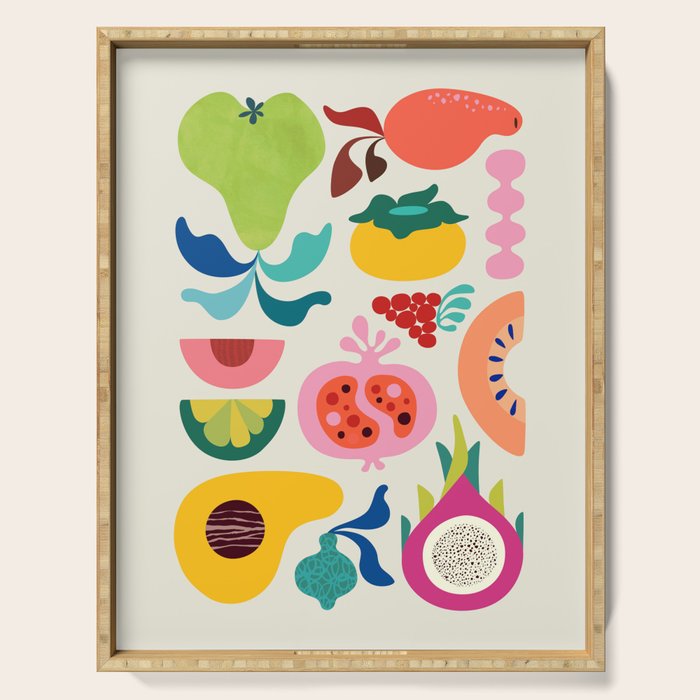 Mid Century Modern Fruits Serving Tray Gallery Image 1