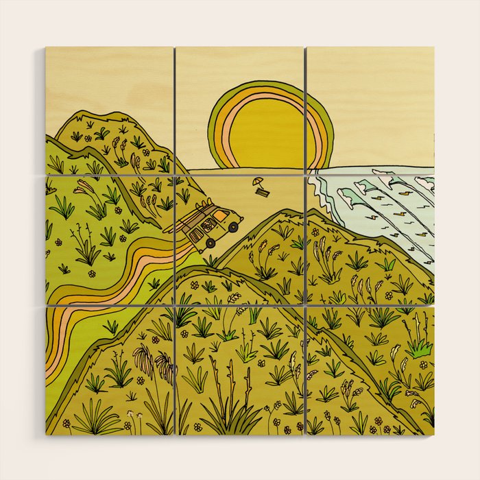 keen for a surf nz surf adventure by surfy birdy Wood Wall Art Gallery Image 1