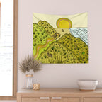 keen for a surf nz surf adventure by surfy birdy Wall Tapestry Gallery Image 2