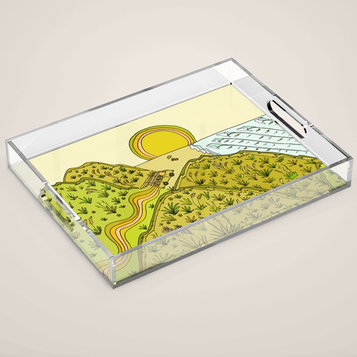 keen for a surf nz surf adventure by surfy birdy Acrylic Tray Gallery Image 1