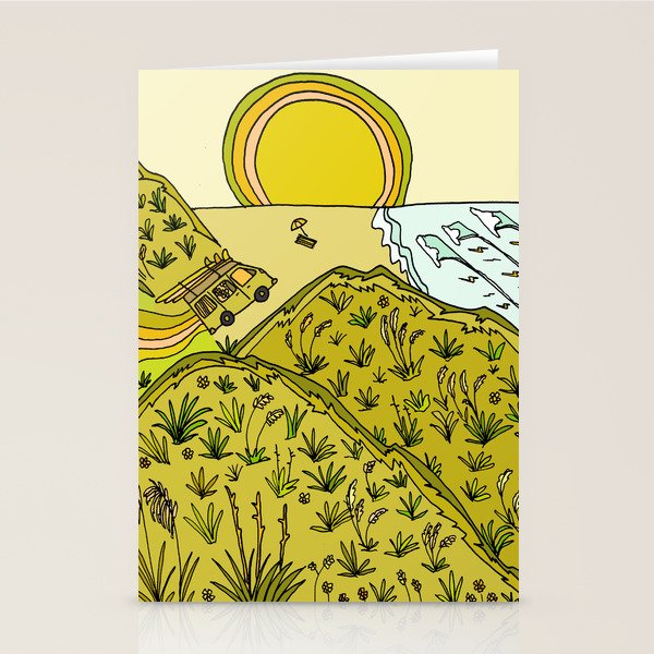 keen for a surf nz surf adventure by surfy birdy Stationery Card Gallery Image 1