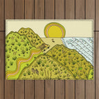 keen for a surf nz surf adventure by surfy birdy Outdoor Rug Gallery Image 1