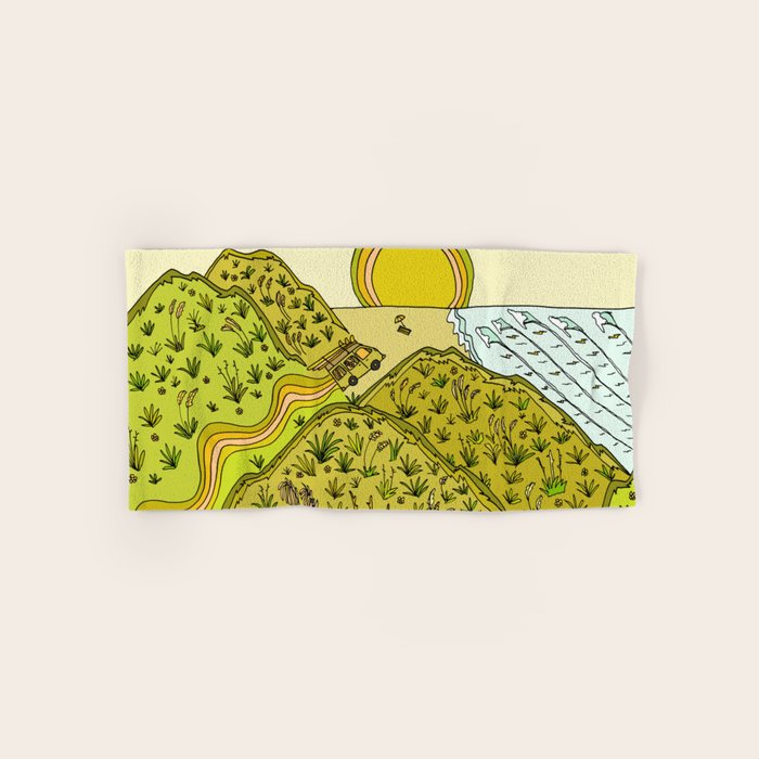 keen for a surf nz surf adventure by surfy birdy Bath Towel Gallery Image 1