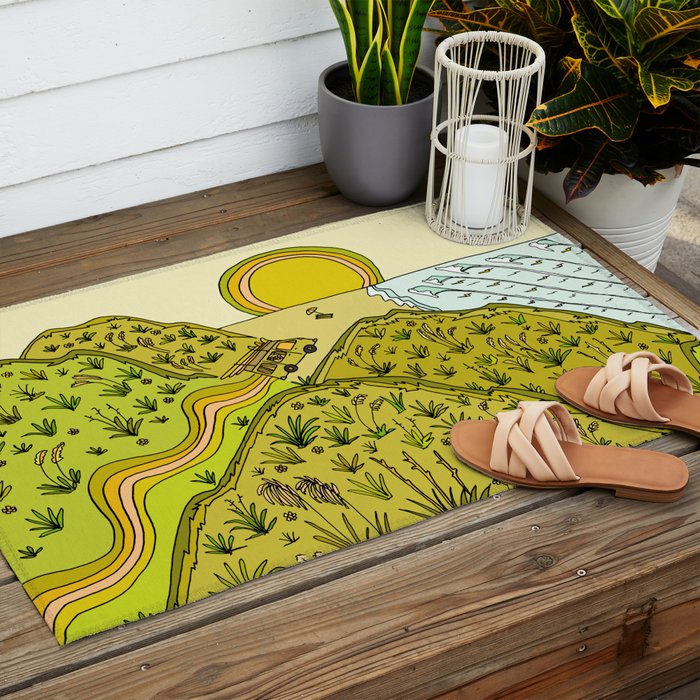 keen for a surf nz surf adventure by surfy birdy Outdoor Rug Gallery Image 2