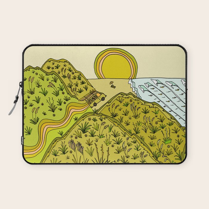 keen for a surf nz surf adventure by surfy birdy Laptop Sleeve Gallery Image 1