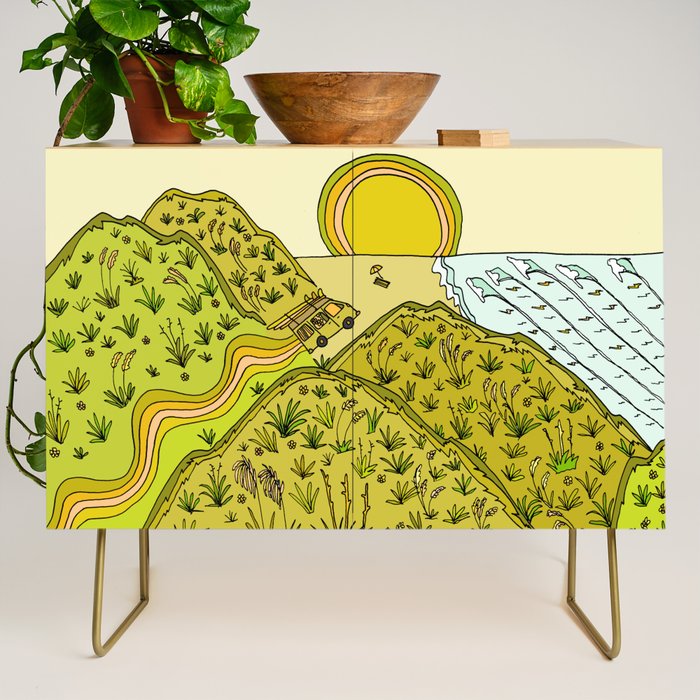 keen for a surf nz surf adventure by surfy birdy Credenza Gallery Image 1