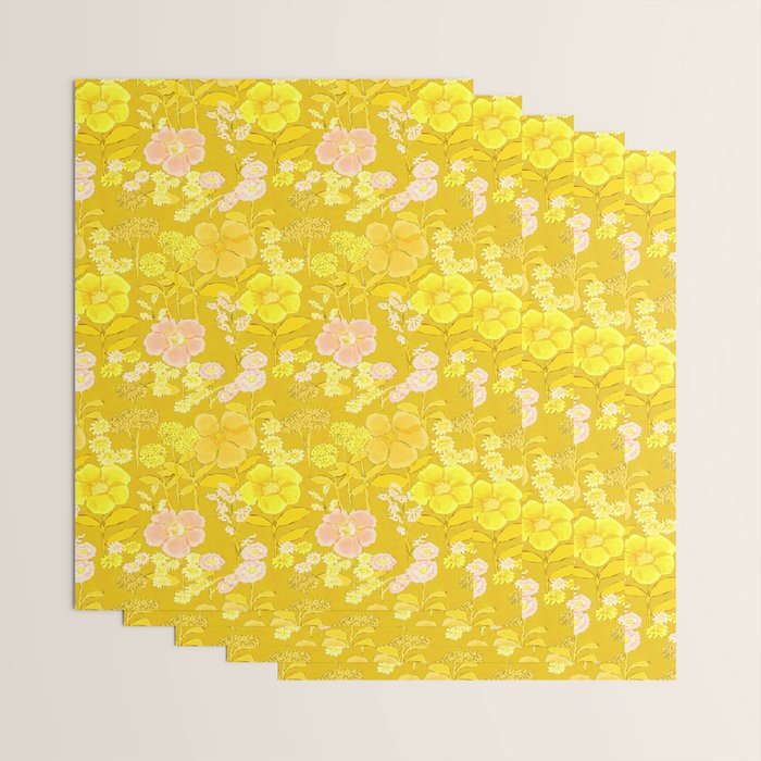 Grandma's Flowers (Yellow) Wrapping Paper Gallery Image 3