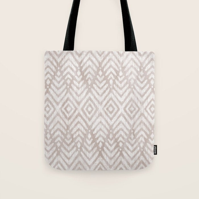 Feather Ikat - Taupe Tote Bag Gallery Image 1