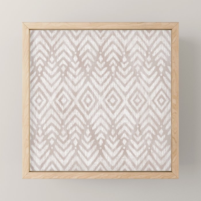 Feather Ikat - Taupe Mini Art Print Gallery Image 1