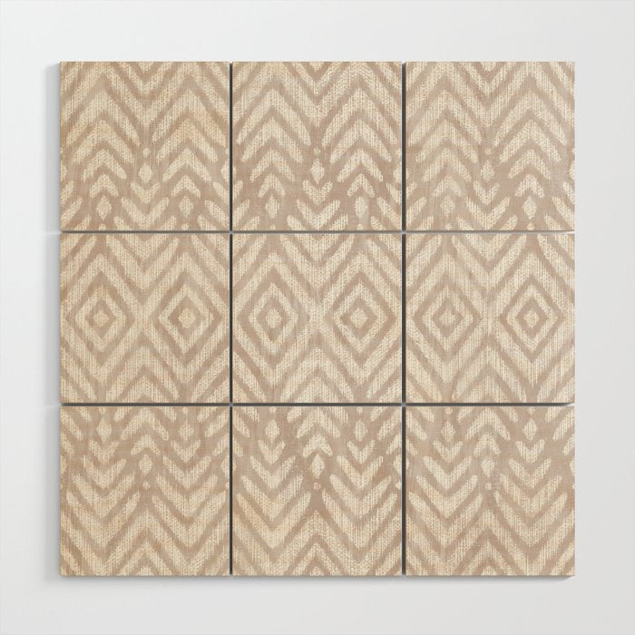 Feather Ikat - Taupe Wood Wall Art Gallery Image 1