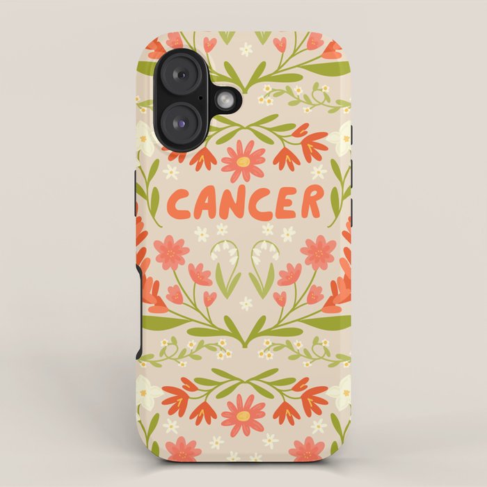 Cancer Retro Folk Art iPhone Case Gallery Image 1