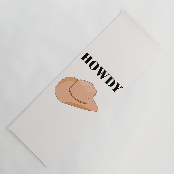 Howdy - Cowboy Hat Neutral Beige Yoga Mat Gallery Image 1