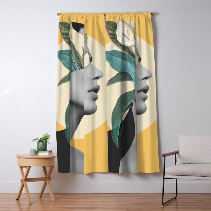 Floral Portrait /collage 3 Window Curtain Gallery Image 1