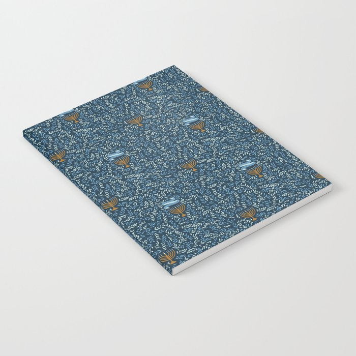 Happy Hanukkah Menorah Dark Blue  Notebook Gallery Image 2