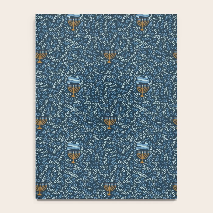 Happy Hanukkah Menorah Dark Blue  Notebook Gallery Image 4