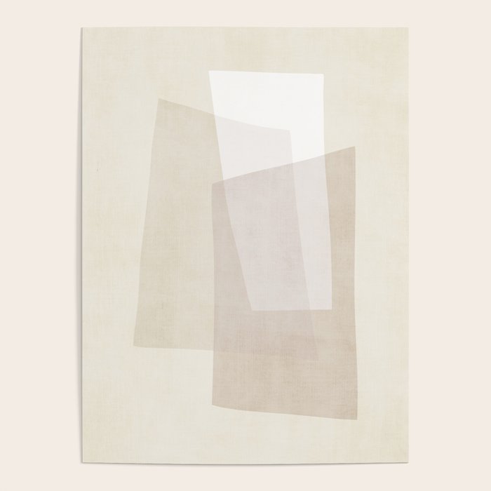 Modern Minimalism Beige White Organic Shapes Poster Gallery Image 1