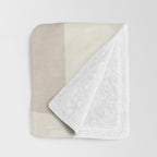 Modern Minimalism Beige White Organic Shapes Throw Blanket Gallery Image 3