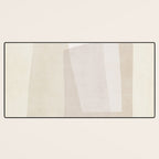 Modern Minimalism Beige White Organic Shapes Desk Mat Gallery Image 3
