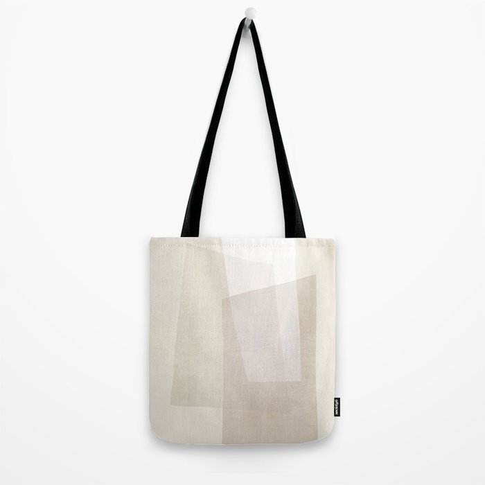 Modern Minimalism Beige White Organic Shapes Tote Bag Gallery Image 2