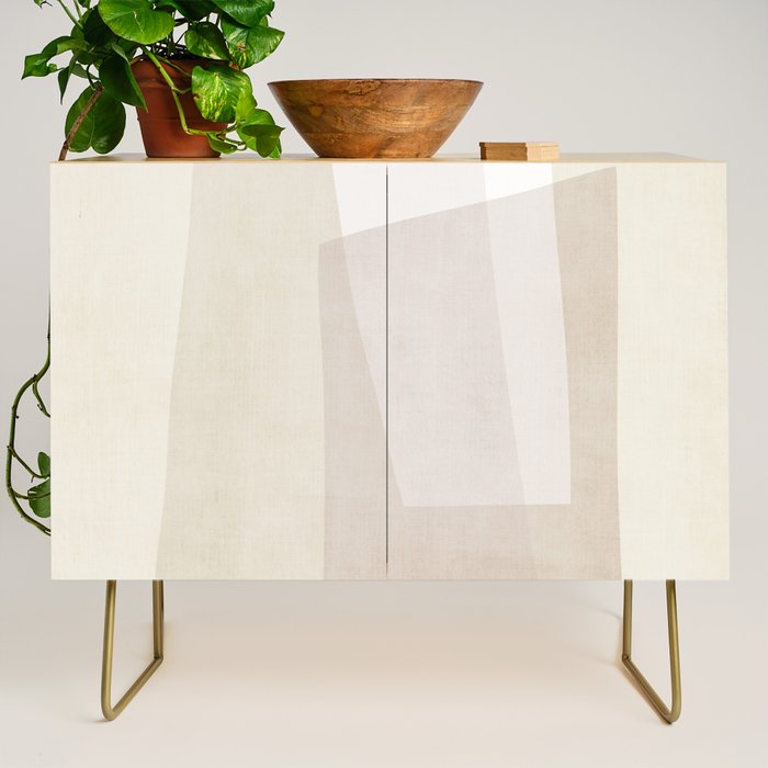 Modern Minimalism Beige White Organic Shapes Credenza Gallery Image 1