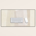 Modern Minimalism Beige White Organic Shapes Desk Mat Gallery Image 1