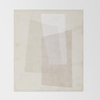 Modern Minimalism Beige White Organic Shapes Throw Blanket Gallery Image 2