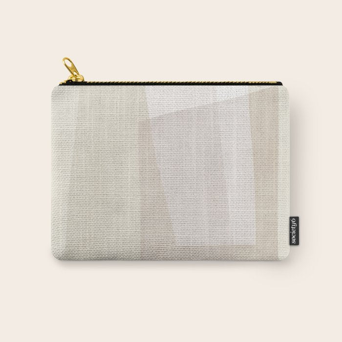 Modern Minimalism Beige White Organic Shapes Carry All Pouch Gallery Image 1