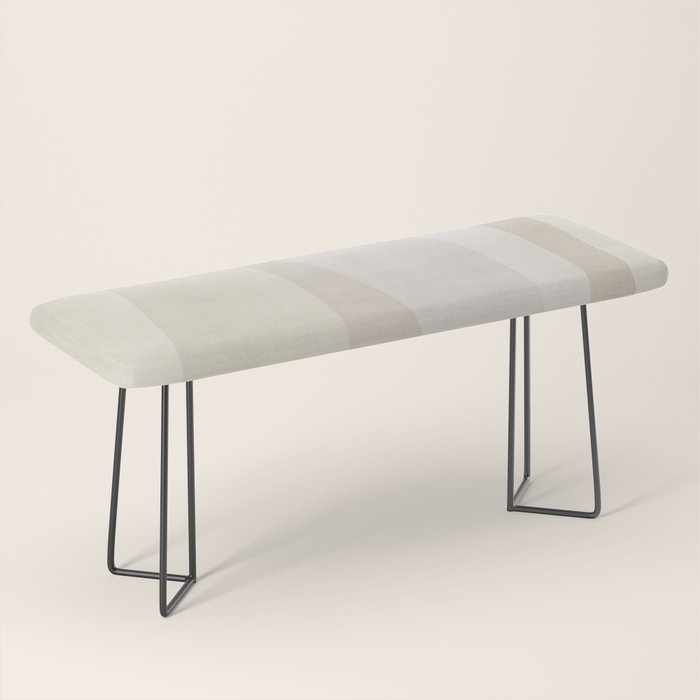 Modern Minimalism Beige White Organic Shapes Bench Gallery Image 1