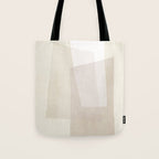 Modern Minimalism Beige White Organic Shapes Tote Bag Gallery Image 1