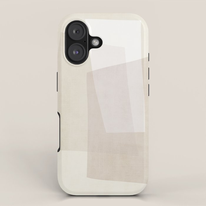 Modern Minimalism Beige White Organic Shapes iPhone Case Gallery Image 1