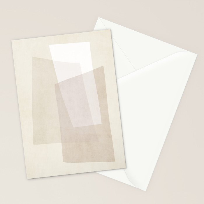 Modern Minimalism Beige White Organic Shapes Stationery Card Gallery Image 2