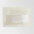 Modern Minimalism Beige White Organic Shapes Rug Gallery Image 2