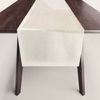 Modern Minimalism Beige White Organic Shapes Table Runner Gallery Image 1