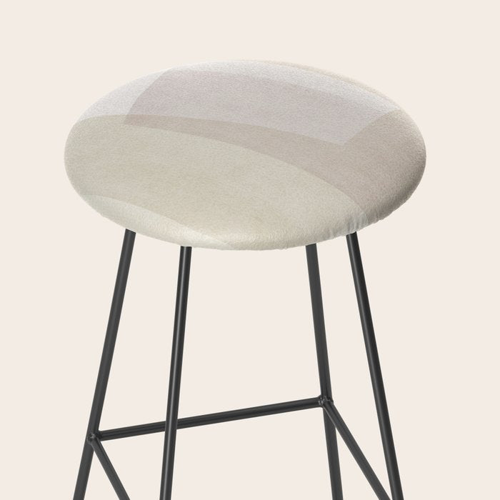 Modern Minimalism Beige White Organic Shapes Stool Gallery Image 2