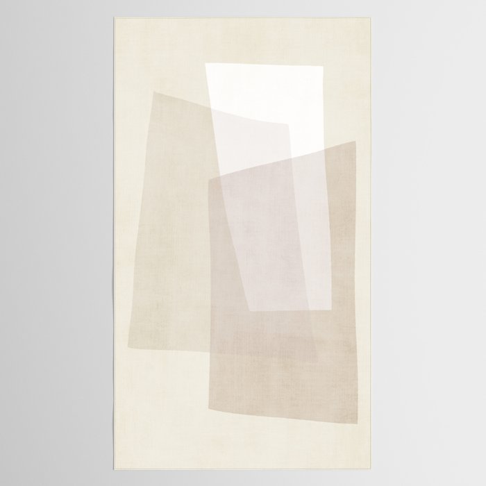 Modern Minimalism Beige White Organic Shapes Tablecloth Gallery Image 2