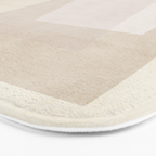 Modern Minimalism Beige White Organic Shapes Bath Mat Gallery Image 3