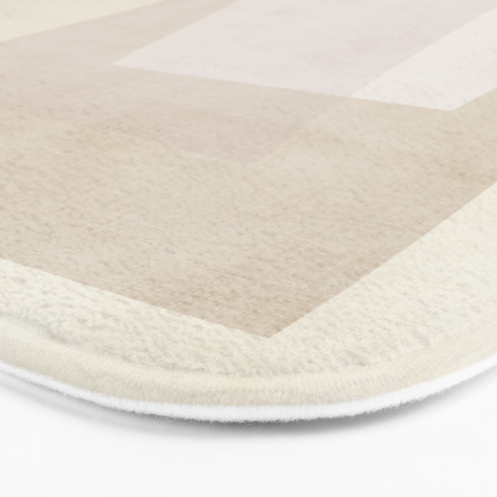 Modern Minimalism Beige White Organic Shapes Bath Mat Gallery Image 3