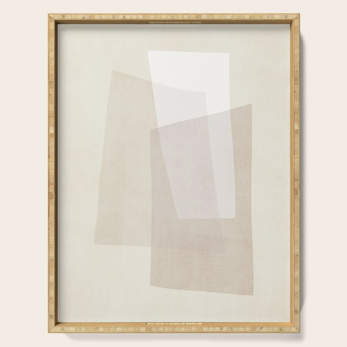 Modern Minimalism Beige White Organic Shapes Serving Tray Gallery Image 1